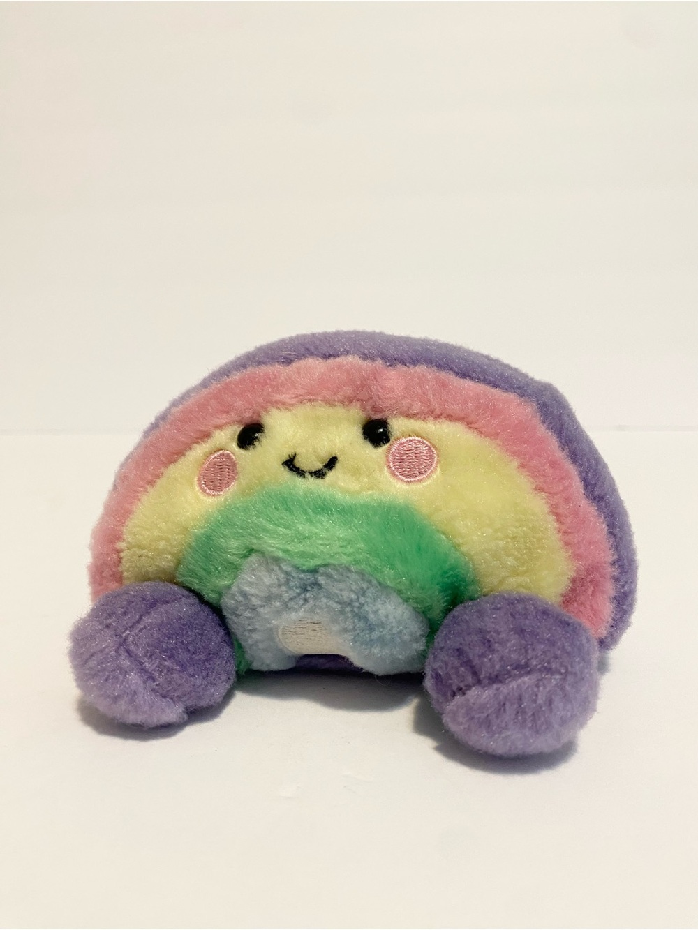 Palm Pals Rainbow Kawaii Aurora Plush Stuffed Toy 5” Beanie